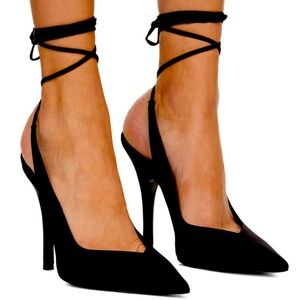 The Attico Black Slingback Heels